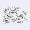 Anti-Tarnish Rhodium Plated 925 Sterling Silver Cord Ends STER-F036-21P-1mm-1