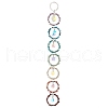 Wire Wrapped Chakra Natural Gemstone Chips Ring Hanging Ornaments HJEW-JM02620-2