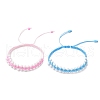 2Pcs Handmade Glass Seed Beaded Braided Bead Bracelets for Women BJEW-JB11948-2
