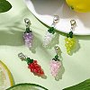 Grape Glass Pendant Decoration HJEW-JM02594-2