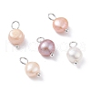 Natural Cultured Freshwater Pearl Charms X-PALLOY-JF01099-02-1