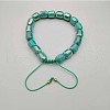 Adjustable Electroplated Faceted Cube Glass Braided Beaded Bracelets for Women Men DM4334-3-1