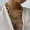 Unisex Thick Aluminum Double Link Chains Necklaces NJEW-V006-01G-1