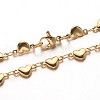 304 Stainless Steel Heart Link Bracelets BJEW-M121-03G-2