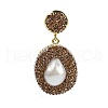 Mother's Day Jewellery Natural Pearl Teardrop Stud Earrings EJEW-P297-01G-3