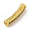 Brass Micro Pave Black Cubic Zirconia Beads KK-G493-12G-02-2
