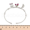 Brass Micro Pave Cubic Zirconia Fruit Charm Bangles for Women BJEW-Z089-01P-01-5