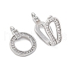 Brass Clear Cubic Zirconia Fold Over Clasps KK-Z078-39P-2