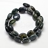 Flat Round Natural Moss Agate Bead Strands G-L291-11-2
