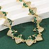 Brass Micro Pave Cubic Zirconia Link Bracelets for Women BJEW-Z126-05G-01-2