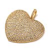 Brass Micro Pave Clear Cubic Zirconia Pendants KK-U076-22G-2