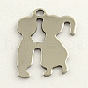 Tarnish Resistant Valentines Day Gifts Ideas 201 Stainless Steel Lover Stamping Blank Tag Pendants STAS-S031-15-1