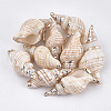 Electroplate Spiral Shell Pendants X-SSHEL-T009-13-1