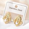 304 Stainless Steel ABS Plastic Pearl Stud Earrings STAS-D368-01B-G-1