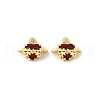 Brass Micro Pave Clear Cubic Zirconia Connector Charms KK-F900-04G-1