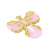 Handmade Glass Seed Beaded Bowknot Pendants PALLOY-MZ00615-01-2