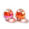 Two Tone UV Plating Rainbow Iridescent Acrylic Beads TACR-D010-03A-08-2