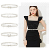 AHANDMAKER 5Pcs 5 Style Acrylic Pearl Braided Stretch Chain Belt with Alloy Clasp AJEW-GA0004-49-6