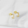 Brass Clear Cubic Zirconia Stud Earrings WGC2A80-10-1