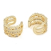 Brass Micro Pave Clear Cubic Zirconia Cuff Earring for Women EJEW-S225-19G-02-2