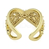 Infinity Brass Micro Pave Clear Cubic Zirconia Open Cuff Rings RJEW-Z046-05G-02-3