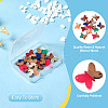 12Pcs 6 Colors Opaque Resin & Walnut Wood Connector Charms RESI-TA0002-70-4