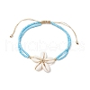 Adjustable Natural Cowrie Shell Beaded Braided Anklets AJEW-AN00686-01-2