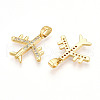 Brass Micro Pave Cubic Zirconia Pendants KK-T070-81G-2