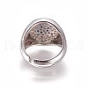 Adjustable Brass Micro Pave Cubic Zirconia Finger Rings RJEW-L086-07P-3