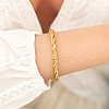 304 Stainless Steel Rope Chain Bracelets for Women BJEW-D338-01G-02-1