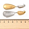 304 Stainless Steel Two Tone Dangle Stud Earrings EJEW-M104-01A-PG-3