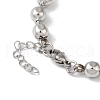 Non-Tarnish 304 Stainless Steel Ball Chain Beaded Bracelets for Women BJEW-B092-05P-3