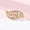 Brass Micro Pave Clear Cubic Zirconia Finger Rings for Women RJEW-U047-26G-2