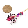 Halloween Theme Spider & Skull Dyed Synthetic Turquoise & Glass Seed Beads Pendant Decorations HJEW-MZ00282-01-3