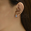 Fashionable Moon with Evil Eye Stainless Steel Hoop Earrings YU6083-4