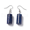 Natural Sodalite Cylindrical Dangle Earrings EJEW-D188-01P-06-2