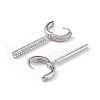Plastic Imitation Pearl Rectangle Dangle Hoop Earrings EJEW-L234-074P-3