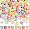 SOFPLATE 500Pcs AB Color Plated Opaque Acrylic Flower Beads SACR-SP0001-02-1