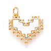 Brass Micro Pave Clear Cubic Zirconia Pendants KK-N268-40G-1