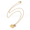 304 Stainless Steel Glass Drill Birth Stone Constellation Pendant Necklaces STAS-D305-08G-D-3