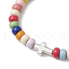 Colorful Rondelle Acrylic Braided Bead Bracelets BJEW-JB10339-02-3