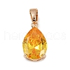 Brass Pave Cubic Zirconia Pendants KK-E795-25KCG-05-2