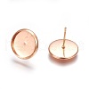 304 Stainless Steel Stud Earrings Findings STAS-P227-38RG-B-2