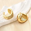 Brass Micro Pave Clear Cubic Zirconia Cuff Earrings EJEW-K309-04G-3