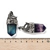 Natural Fluorite Faceted Sword Pendants G-Q163-01AS-04-3