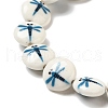 Printed Synthetic White Jade Beads Strands G-P507-15A-4
