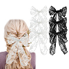 SUPERFINDINGS 6Pcs 2 Colors Lace Bowknot Polyester Alligator Hair Clips PHAR-FH0001-05-1