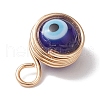 Copper Wire Warpped Handmade Lampwork Pendants PALLOY-JF02671-01-4