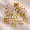 Retro Royal Style 304 Stainless Steel Imitation Pearl Cuff Rings FS-WG343E9-01-2
