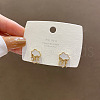 Brass Micro Pave Clear Cubic Zirconia Stud Earrings FS-WGBDEBC-06-1